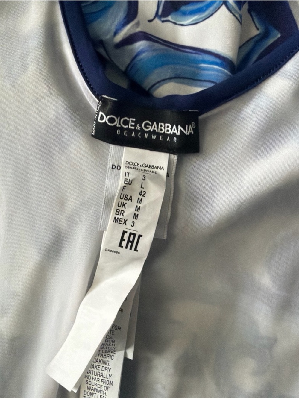 Brand New Authentic Dolce & Gabbana Miaolica one piece swimsuit -Blue - Picture 4 of 6